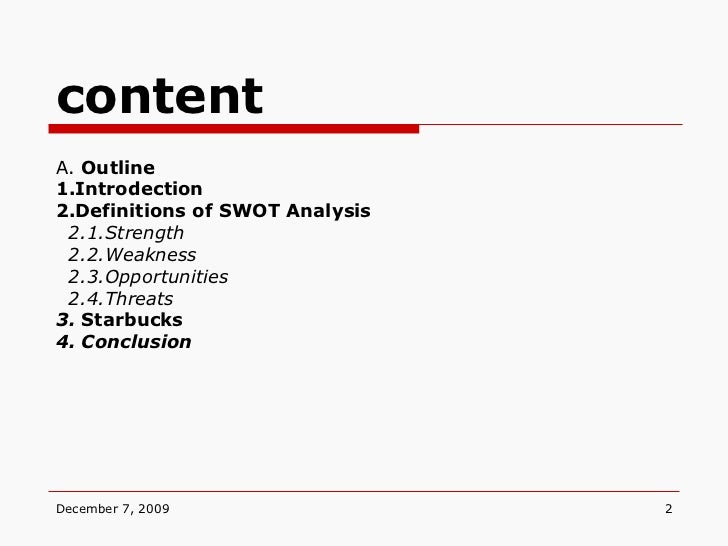 swot outline swot outline